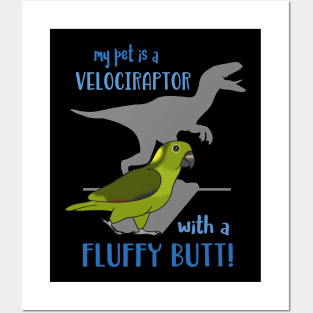 Velociraptor with a Fluffy Butt Yellow Naped Amazon Parrot Posters and Art